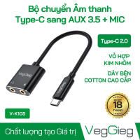 Bộ chuyển Âm thanh Type-C ra AUX 3.5 + MIC - V-K105