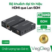 Bộ khuếch đại kéo dài tín hiệu HDMI qua Lan 60M - V-HD60