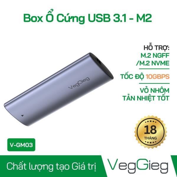 Box ổ cứng USB 3.1 M2 10Gbps hỗ trợ UASP - V-GM03