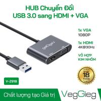 Cáp chuyển đổi USB 3.0 sang HDMI+VGA - V-Z918