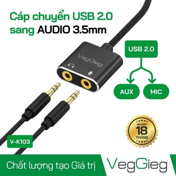 Cáp chuyển USB 2.0 sang AUDIO 3.5mm + Mic - V-K103