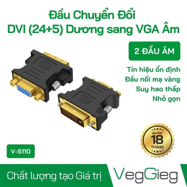 Đầu Chuyển Đổi DVI (24+5) Dương Sang VGA Âm - V-S110