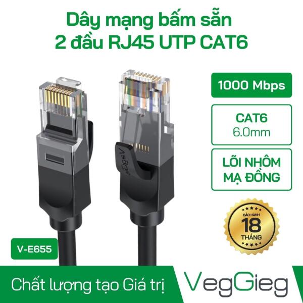 Dây Mạng Bấm Sẵn 2 đầu RJ45 UTP CAT6 - V-E651