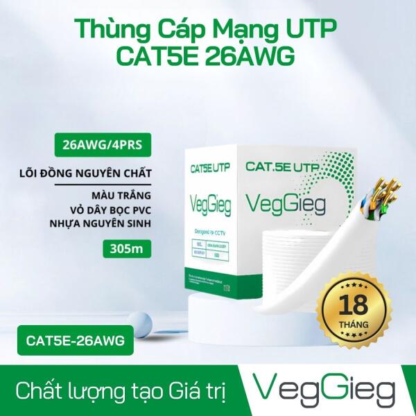 Thùng dây Mạng VegGieg UTP Cat5e 26awg