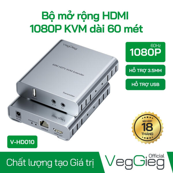 Bộ Mở Rộng HDMI 1080P KVM Dài 60 Mét - Hỗ Trợ USB & Âm Thanh - V-HD010