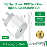 Bộ Sạc Nhanh PD20W + Cáp Type-C 1.2M (Chuẩn EU) - V-M101