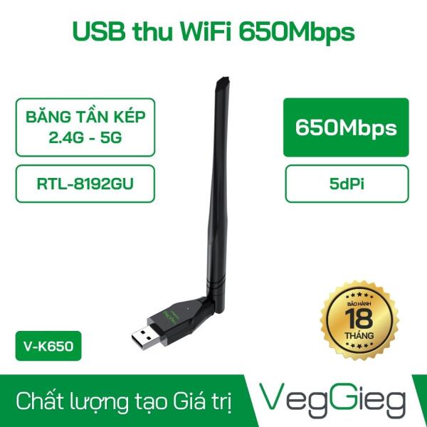 USB thu WiFi RTL-8811GU 650Mbps (1 Angten) - V-K650