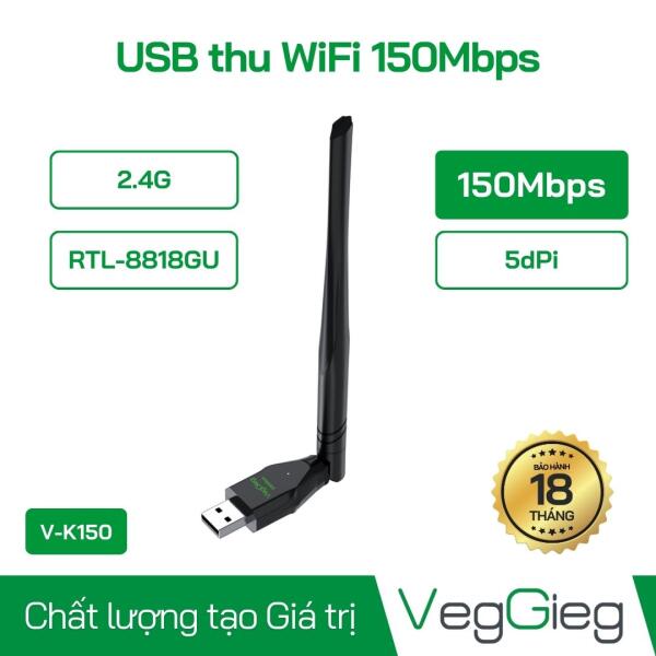 USB thu WiFi RTL-8818GU 150Mbps (1 Angten) - V-K150